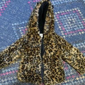 Gap Kids Faux Fur Leopard coat